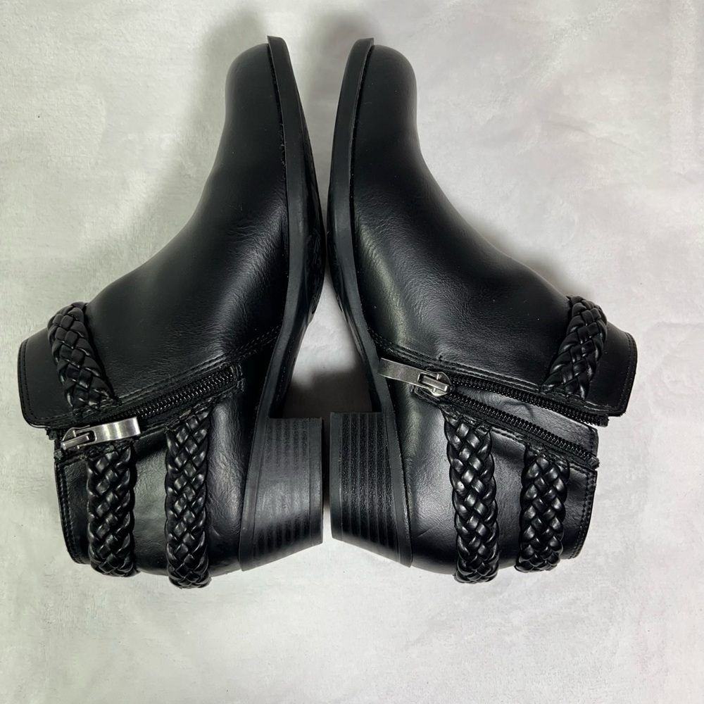 Life Stride Velocity Memory Foam Black Ankle Booties Women’s Size 7W Adriana - Picture 5 of 11
